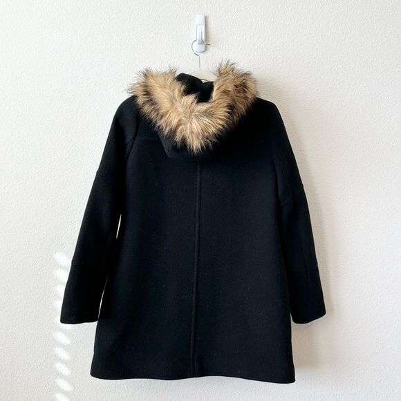 J.Crew Chateau Parka Italian Stadium Cloth Wool Blend Coat in Black Size 0 - Picture 4 of 10